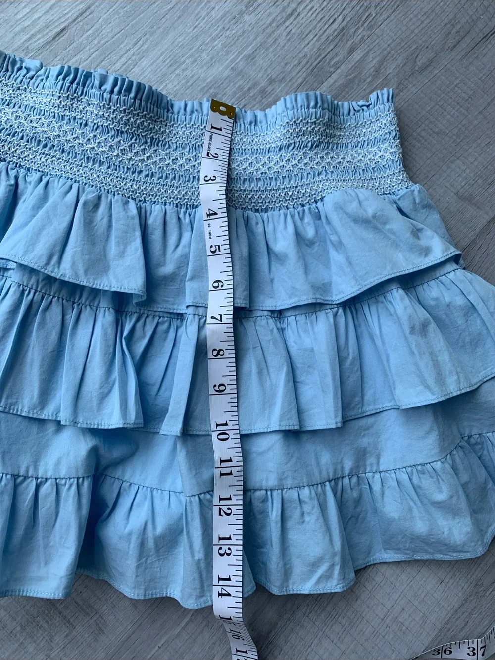 TCEC Light Blue Ruffled Mini Skort, Size L. - Picture 5 of 8